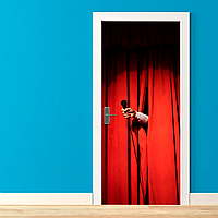 Вінілова самоклеюча кольорова декоративна наклейка на двері "СтендАп. STAND UP" з оракалу