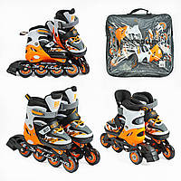 Роликовые коньки для взрослых и детей Best Roller 64933-L размер 38-42 Оранжевые Светящиеся ролики для катания по городу
