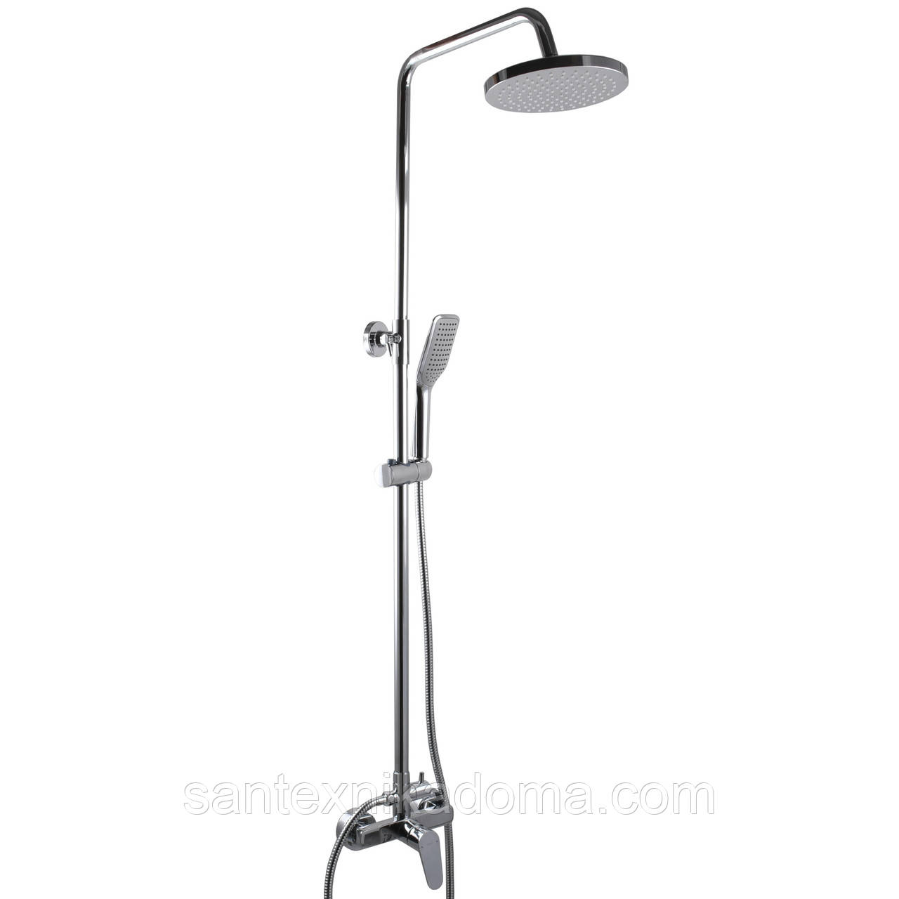 Душова система TOPAZ CAPRI TCA-15702-H37 лійка тропік ø20 см змішувач без виливу латунь, фото 1