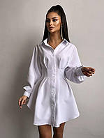 Платье рубашка базовое с рукавами фонариками и асимметричным низом в расцветках (р. 42-44) 66035629Е