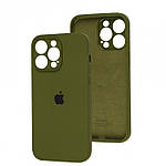 Чохол Fiji Silicone Case Full Camera для Apple iPhone 15 Pro бампер накладка із захистом камери Army Green