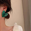 Жіночі сережки-гвоздики з емаллю у формі серця. Жіночі прикраси, біжутерія. Сережки сердечка., фото 4