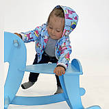 Дитяча курточка вітровка Малюнки на блакитному розмір 74, фото 6