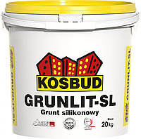 Грунт краска силиконовый KosBud Grunlit SL Silicone кварцевый под декоративную штукатурку ведро 20 кг