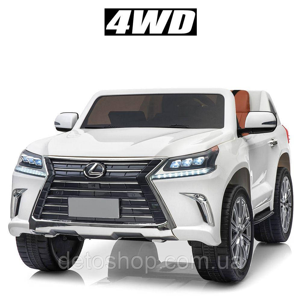 Дитячий електромобіль Bambi M 3906EBLR-1 (р/к 4 мотори 35W 12V14Ah PRO) white Білий