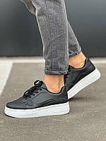 Кросівки жіночі чорні з білою підошвою, кросівки на потовщеній підошві 36 37,38,39