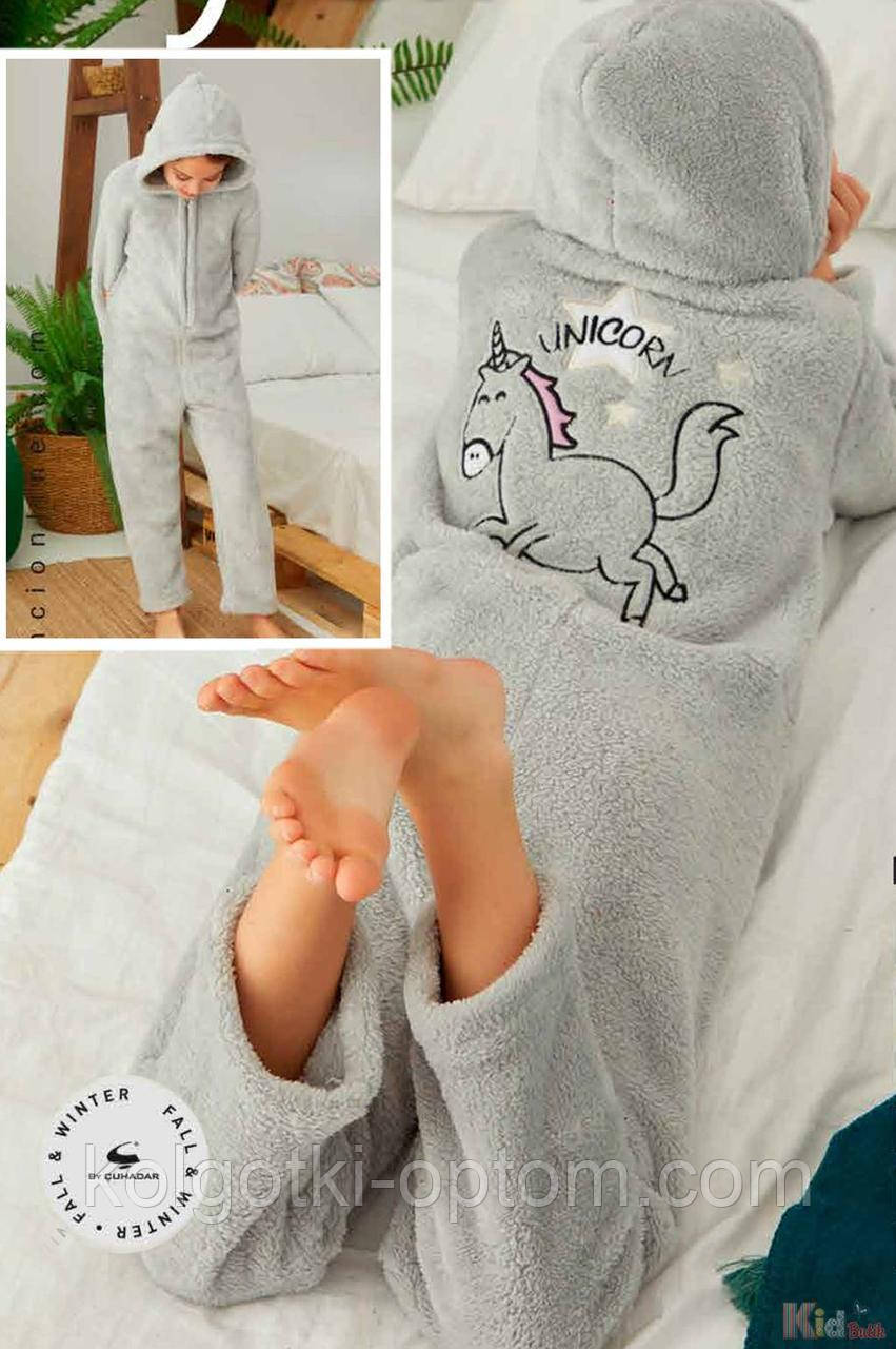 ОПТОМ Кігурумі для дівчинки сірий з єдинорогом "Unicorn" (116 см.)  Siyah Inci 2125000795744