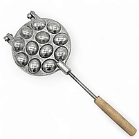 Форма алюмінієва для випікання печива "Горішок-12" з дерев'яними ручками, фото 6