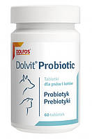 Dolvit Probiotic Dolfos симбиотик для ШКТ собак і кішок, 60 таблеток