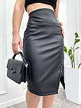 Спідниця з екошкіри до коліна "Dakota" Батал, фото 5