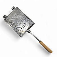 Форма алюмінієва для випікання печива "Вафельниця" квадратна з дерев'яними ручками, фото 3