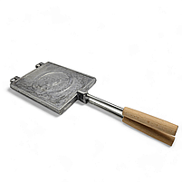 Форма алюмінієва для випікання печива "Вафельниця" квадратна з дерев'яними ручками, фото 4
