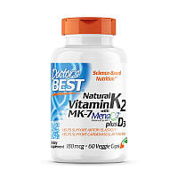 Витамины и минералы Doctor's Best Natural Vitamin K2 MK-7 + D3, 60 капсул CN7090 SP