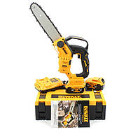 Аккумуляторная безщеточная мини пила DeWalt DCS272N Автосмазка (36V 6Аh) цепь 3/8" Шина 25см АКБ Деволт