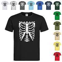 Черная мужская/унисекс футболка Со скелетом на Halloween (23-4-5)