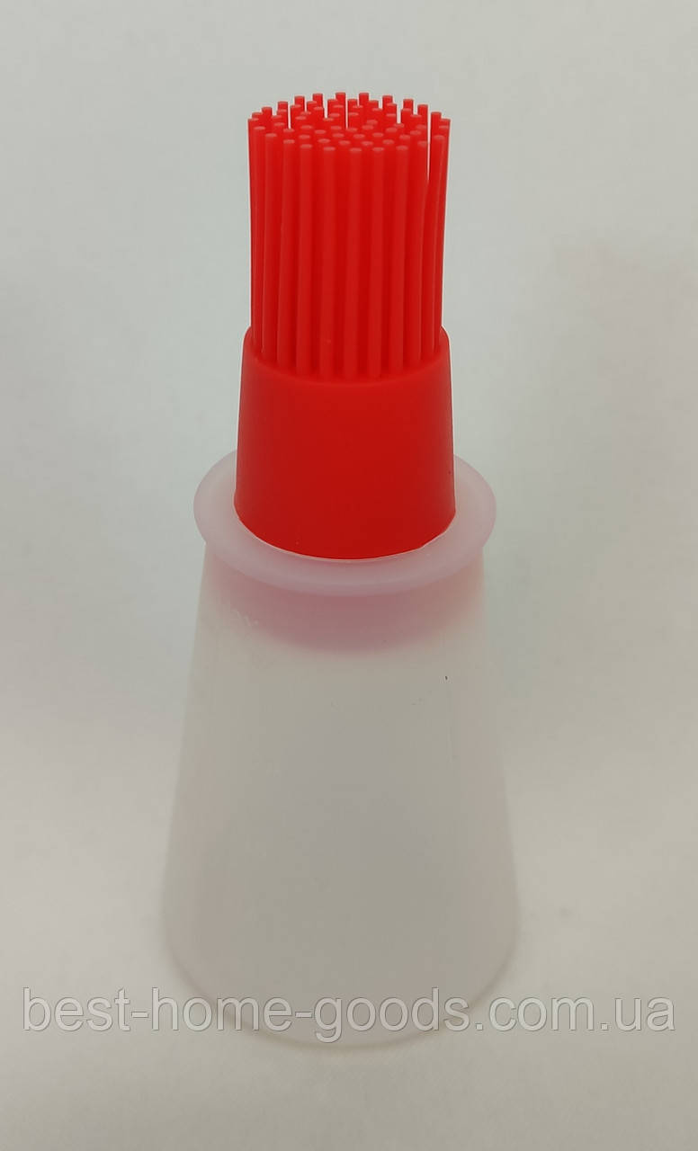 Силіконовий пензлик для олії з ємністю 70 мл — зручний кондитерський пензлик для випічки та змащування, фото 1