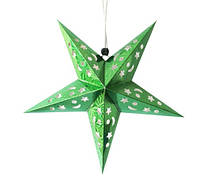 Звезда из картона объемная 30 см зеленый