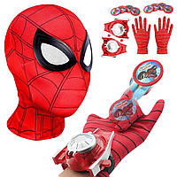 Набор Человека-паука, 2 в 1, маска, оружие с вылетающими дисками - Spider Man