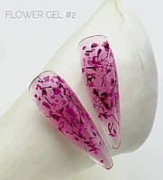 Flower gel Crooz гель с сухоцветами для наращивания и дизайна ногтей объем 5 мл цвет малиновый