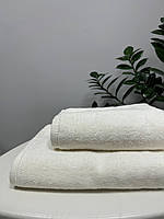 Набор полотенец махровых Аврора, набор 2 полотенца банное и для лица 100% хлопок белые