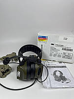 Активні навушники 3M Peltor ComTac V з мікрофоном і виходом на ПТТ на чебурашках Олива Нові