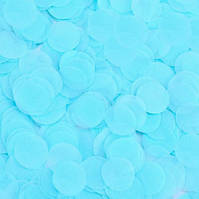 Конфетти светло-голубые кружочки - 10г, размер одного кружка около 2,5см, бумага