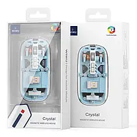 Компьютерная мышка WiWU WM105 Crystal wireless Mouse Dual bluetooth+2.4G Blue