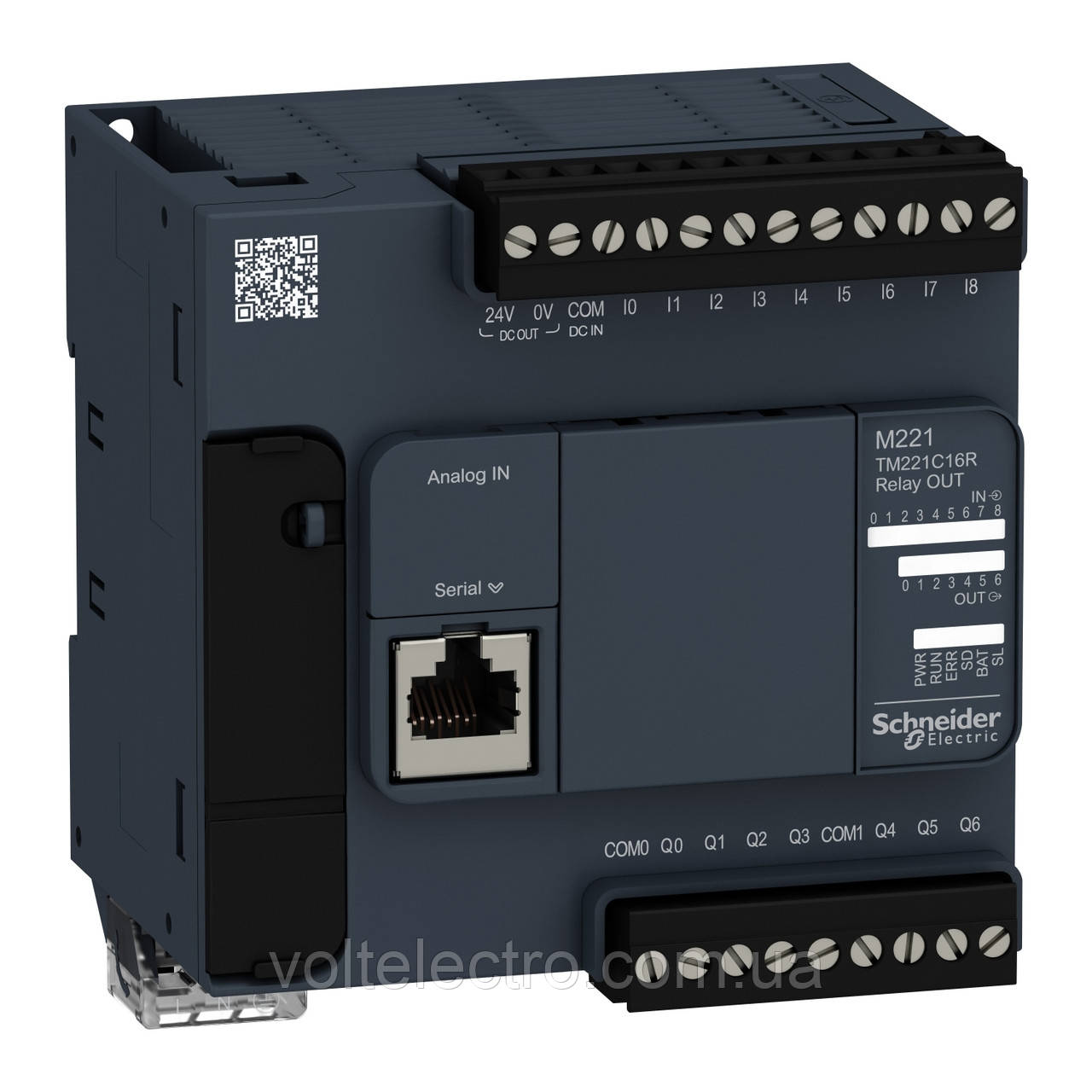 Контролер Modicon M221 9DI/7RO+2AI (0-10В) реле RS485 100...240 В