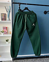 Штаны мужские спортивные Jordan на резинке, Спортивки зелёные молодежные легкие, Брюки для парня с манжетом