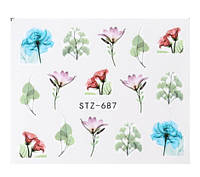 Слайдеры для ногтей цветы - размер стикера 6*5см, инструкция по применению есть в описании товара
