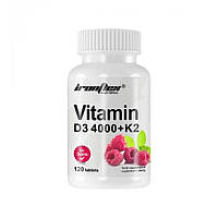 Витамины и минералы IronFlex Vitamin D3 4000 + K2, 120 таблеток Малина CN15045-1 SP