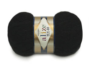 Alize Angora Real 40, Чорний №60