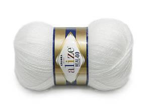 Alize Angora Real 40, Білий №55