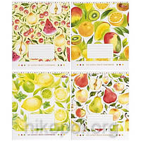 Зошит шкільний 24 листи клітинка, серія "Мої улюблені фрукти", білизна 100%