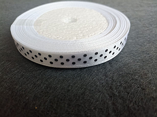 Атласні стрічки в горошок 1см