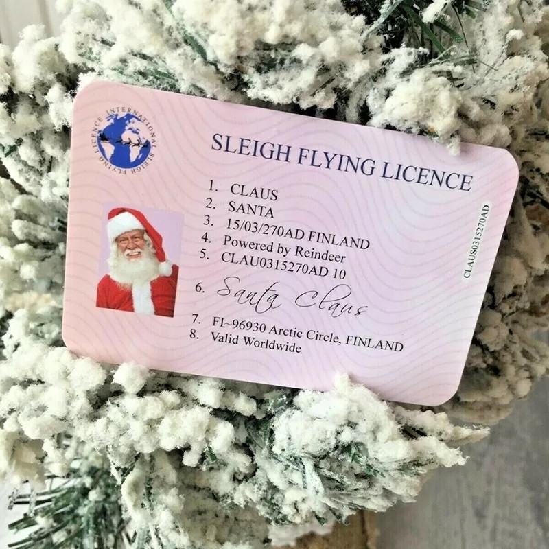 Посвідчення Санта Клауса 85 на 55 мм різнобарвний