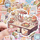 Вінілові стікери з милими ілюстраціями елементів інтер'єру, фото 10