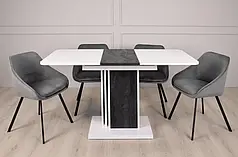 SOLO B/V стіл білий діамант РЕ/вугільний камінь