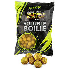Бойли розчинні для закорму Steg Product Pineapple N-Butyric 24 мм 1 кг