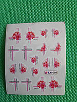 Цветные наклейки на ногти "Розы" - размер стикера 6*5см, инструкция по применению есть в описании товара
