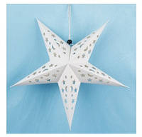 Картонная звезда для праздника пятиугольная 60 см белый
