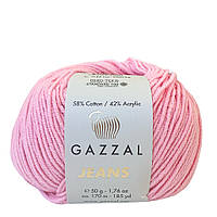 Gazzal JEANS (Газзал Джинс) № 1143 рожевий (Пряжа бавовняна, нитки для в'язання)
