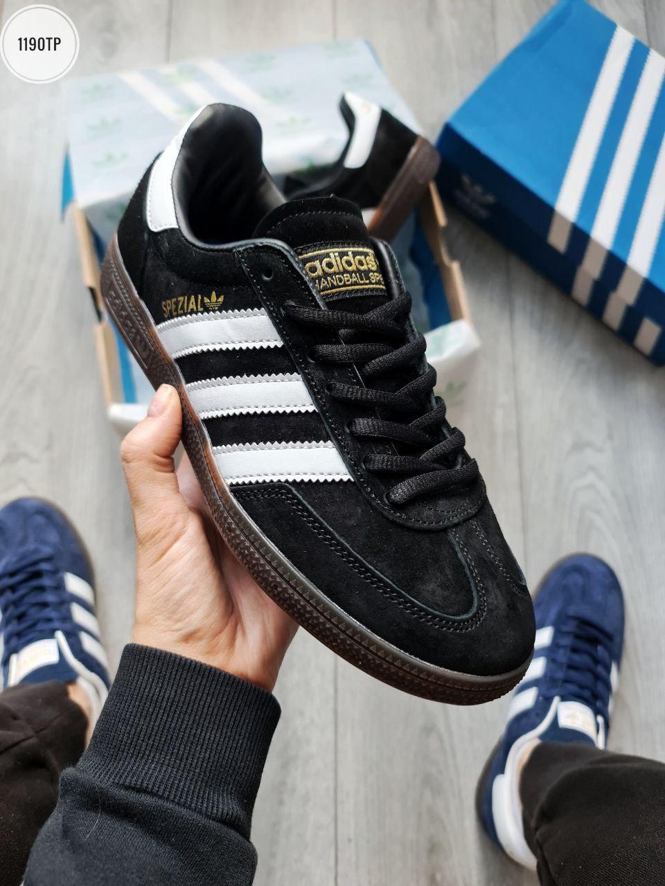Чоловічі кросівки Adidas Handball Spezial Black Gum (Чорні) Взуття Адідас Спеціал повсякденні замшеві демісезон