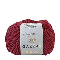 Gazzal JEANS (Газзал Джинс) № 1139 бордо (Пряжа бавовняна, нитки для в'язання)