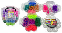 Набор резинок для плетения браслетов 1500 шт - 12 цв + мини станок, рогатки, крючки, клипсы 2201-3