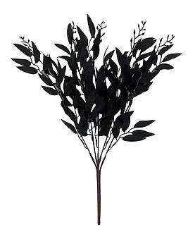 Рускус штучний чорний, Рускус букет для декору, Штучний букет рускусів, Рускус 55 см - 5 шт