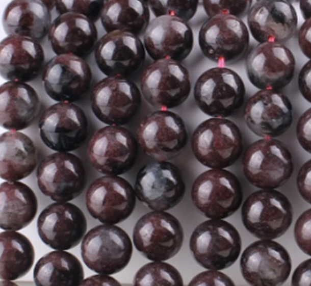 НИТЬ ГРАНАТ С КВАРЦЕМ 6 мм/ 38 см/ 56 бусинок