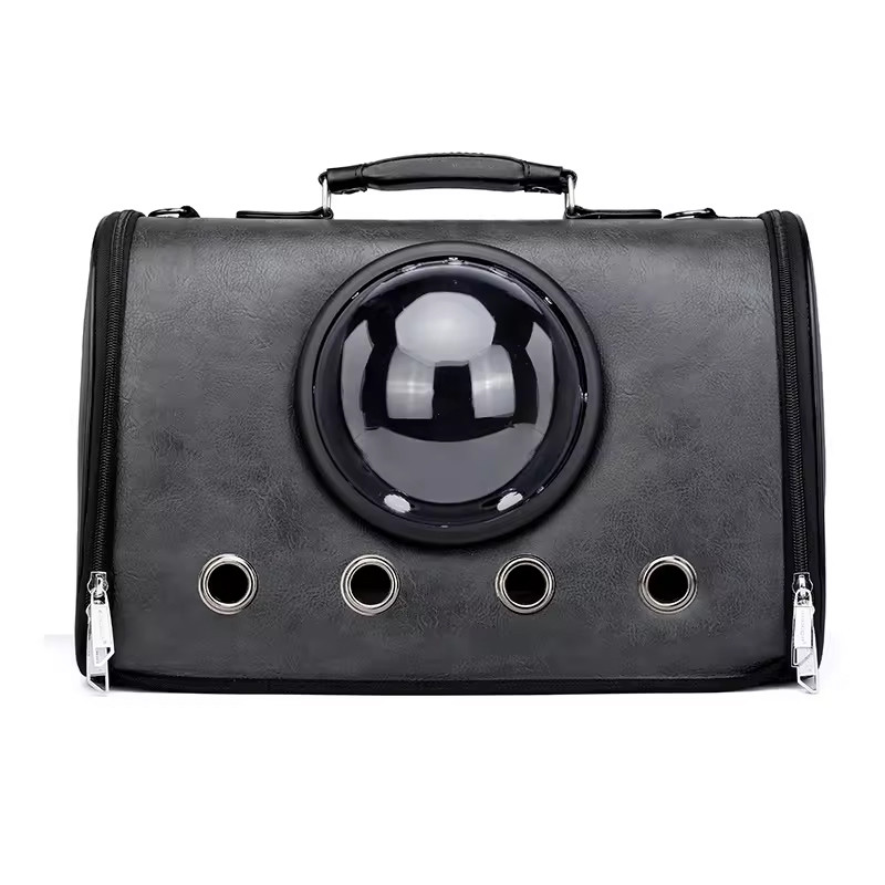 Сумка з ілюмінатором для переноски котів і собак 41x29x25 см CosmoPet CP-18 Gray (штучна шкіра)