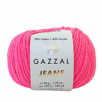Gazzal JEANS (Газзал Джинс) № 1149 яскраво-рожевий (Пряжа бавовняна, нитки для в'язання)