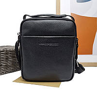Мужкая сумка кросс-боди натуральная кожа черный Арт.6406AL black Ennio Perucci (Китай)